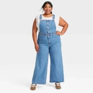 Universal Thread Women's Denim Sailor Overalls Blue Jumpsuit
